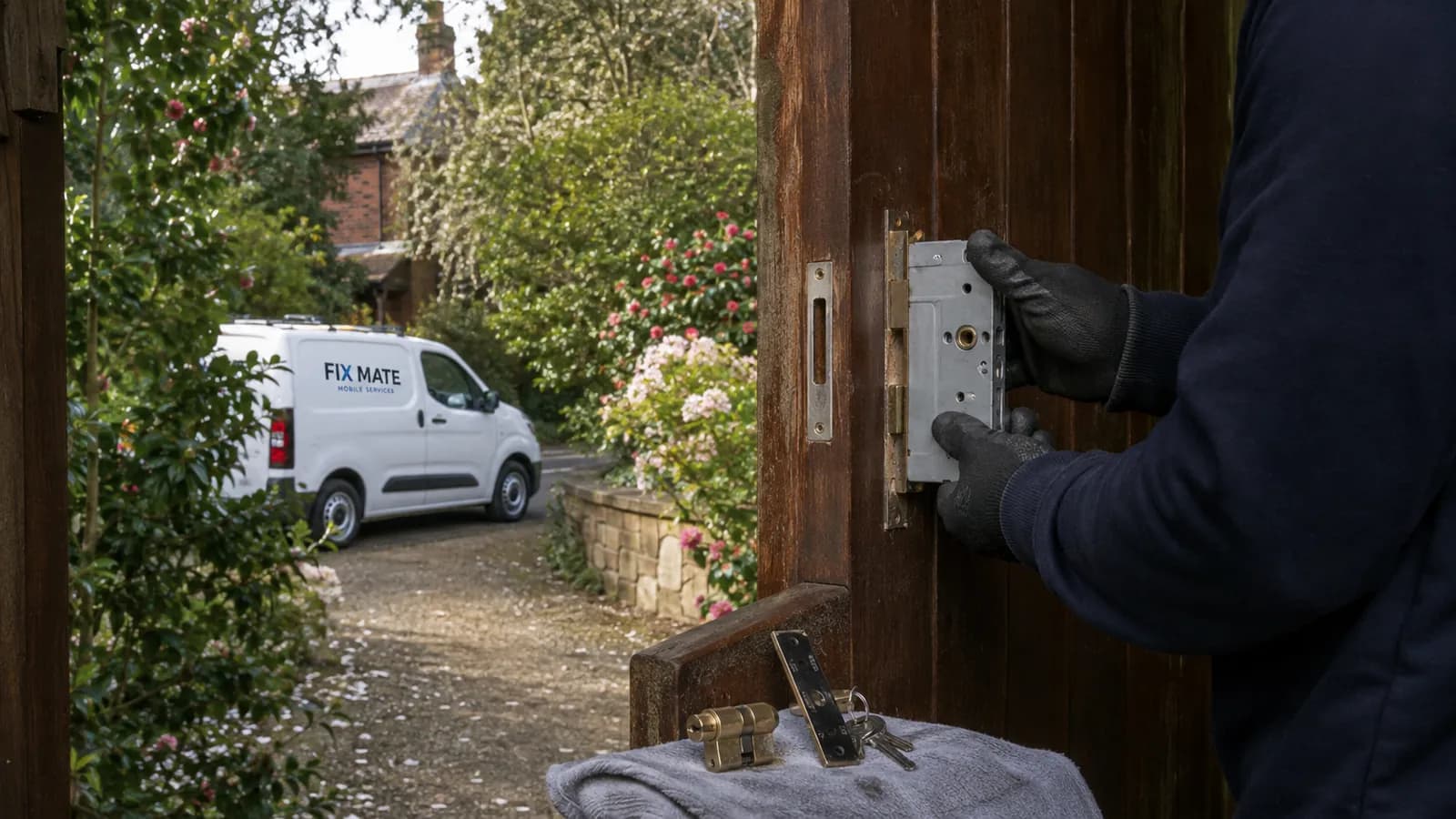 A Fix Mate locksmith at a property in Melbourne's north-east