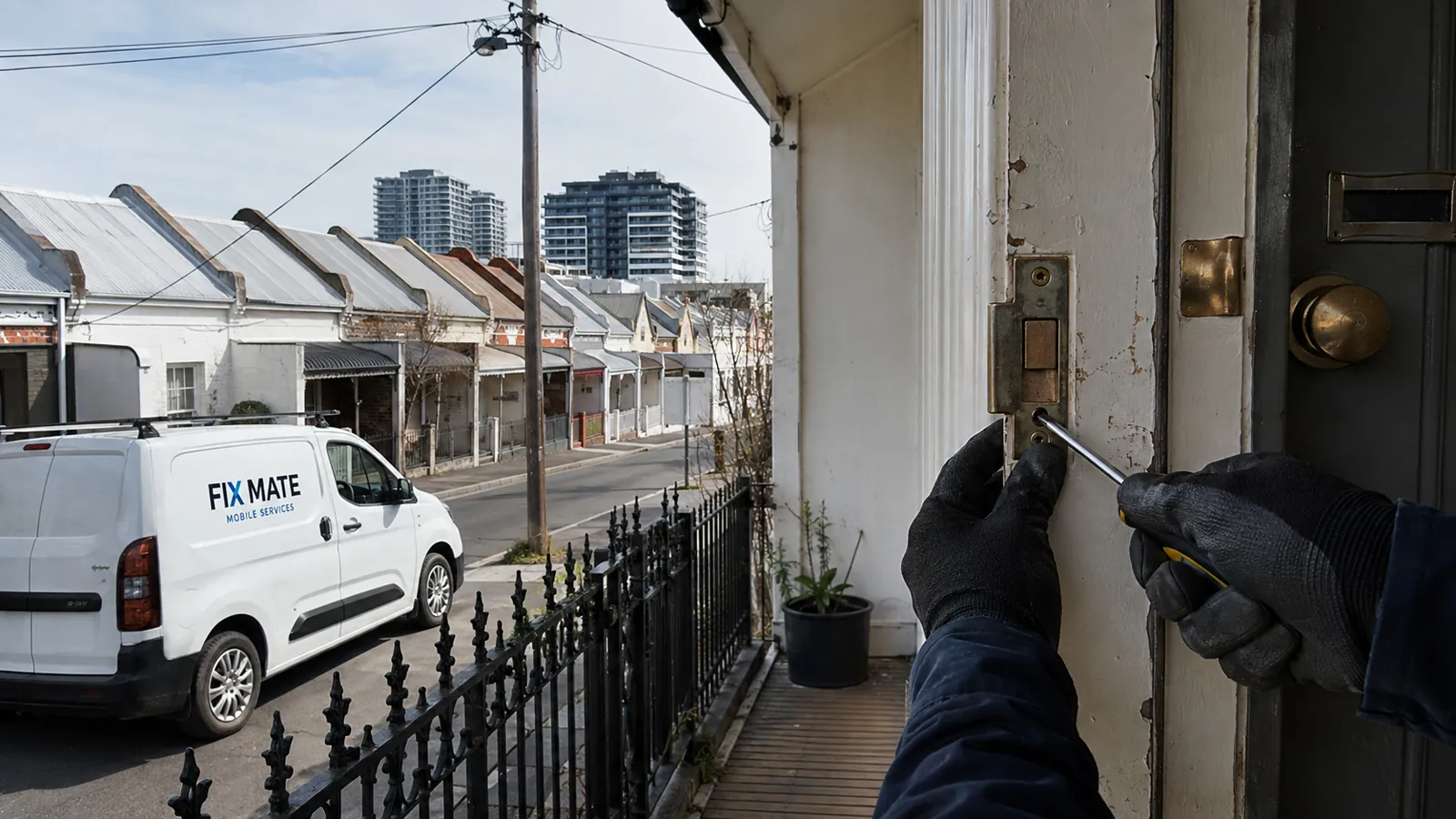 A Fix Mate service van and locksmith in Melbourne's western suburbs